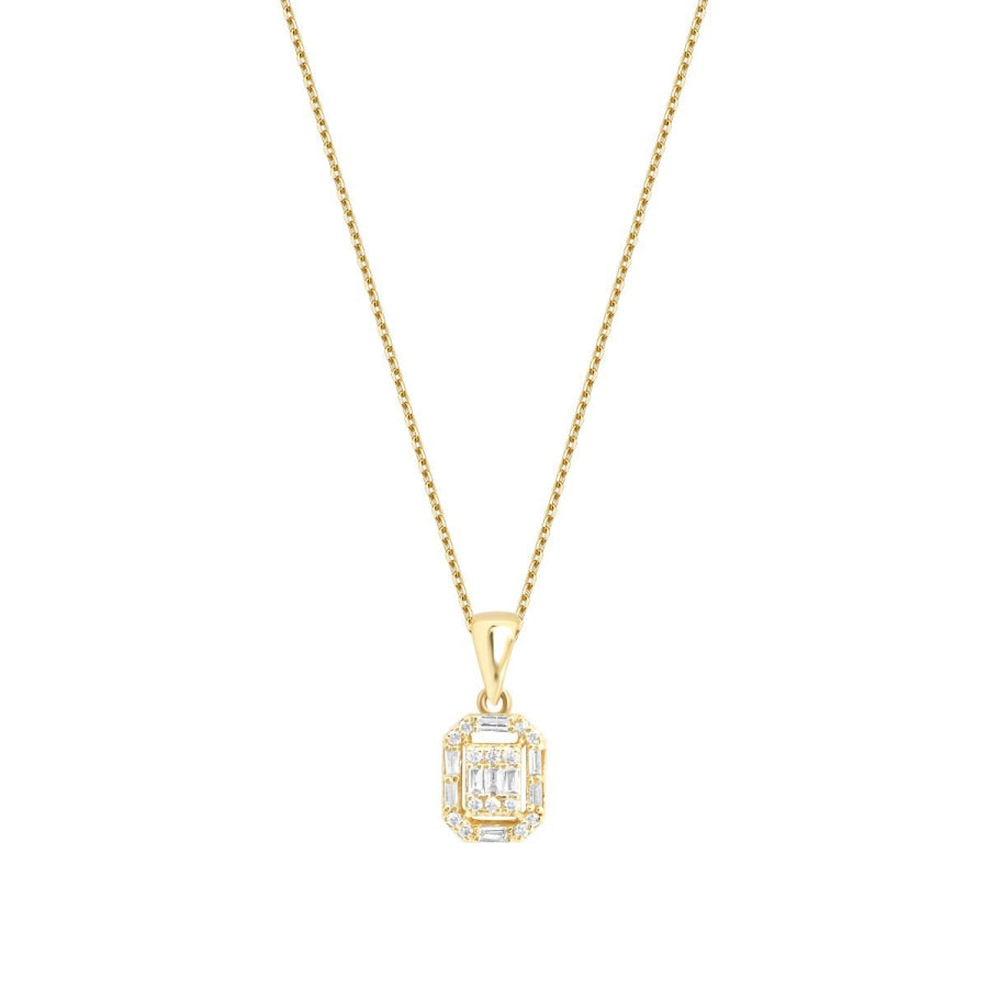 0,14 ct. Diamant Baguette Halskette