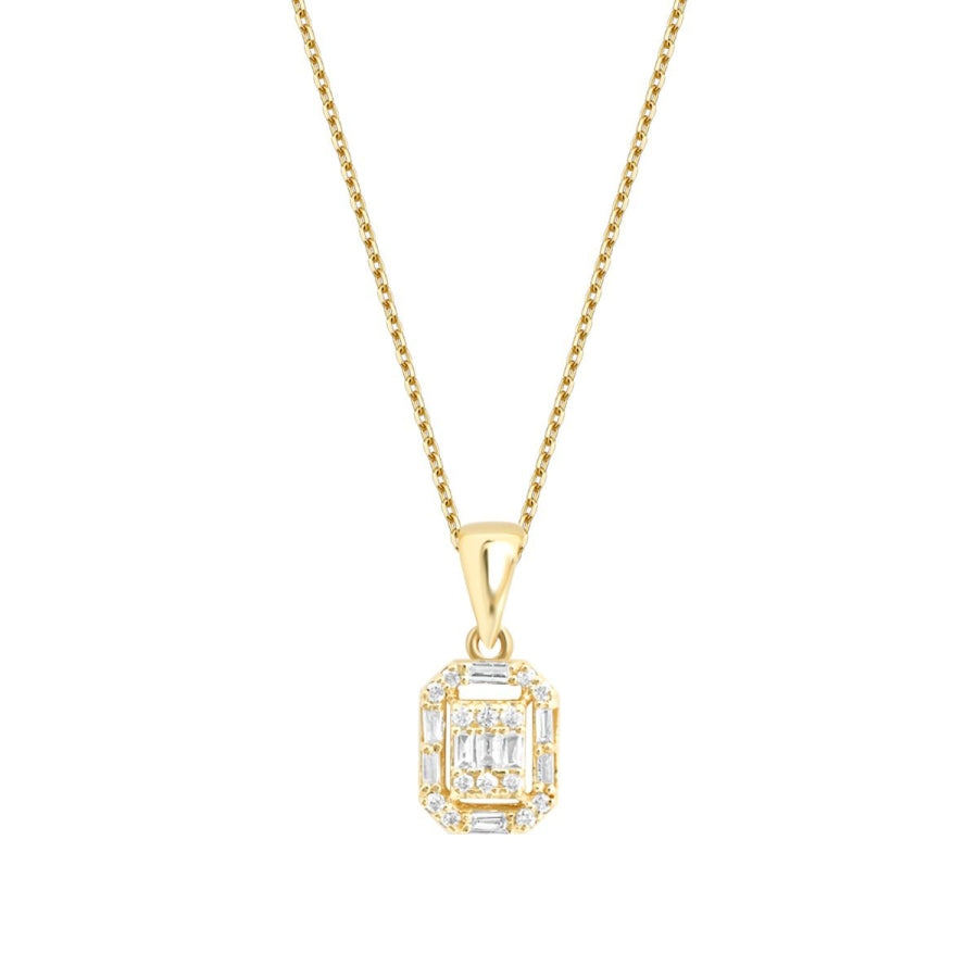 0,14 ct. Diamant Baguette Halskette
