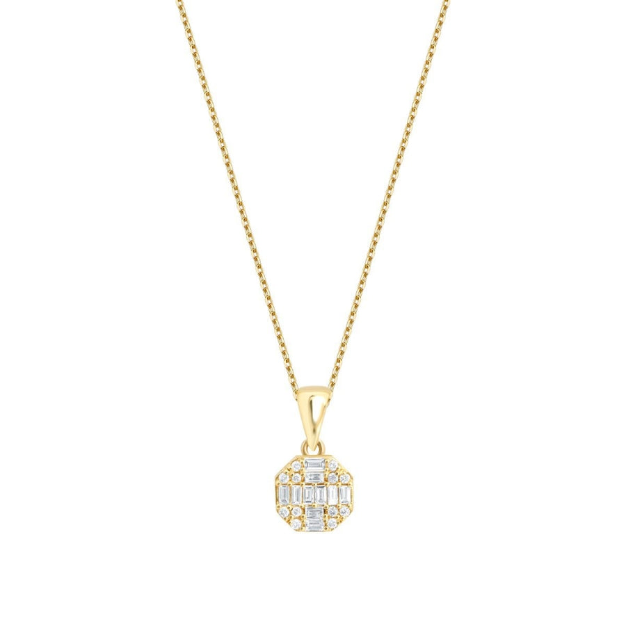 0.21 ct. Diamant Baguette Rund Halskette
