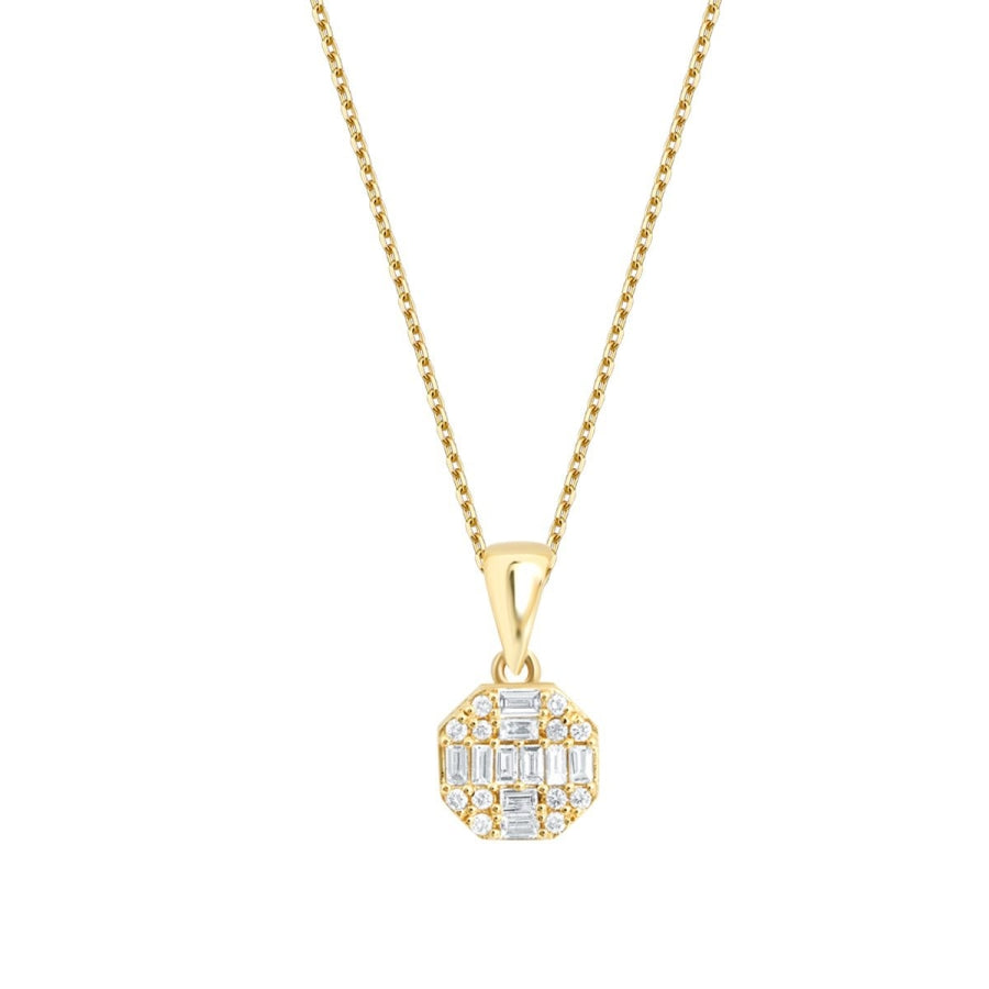 0.21 ct. Diamant Baguette Rund Halskette