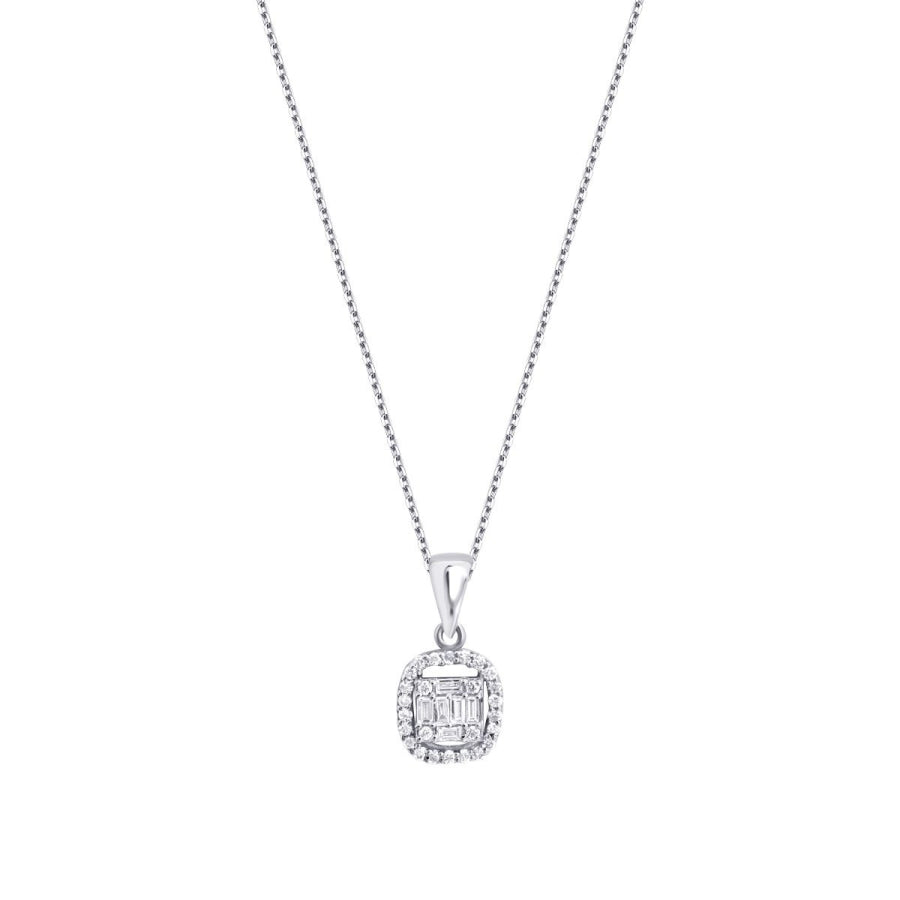 0,16 ct. Diamant Baguette Stein Halskette