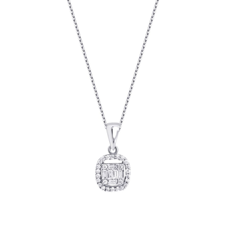0,16 ct. Diamant Baguette Stein Halskette