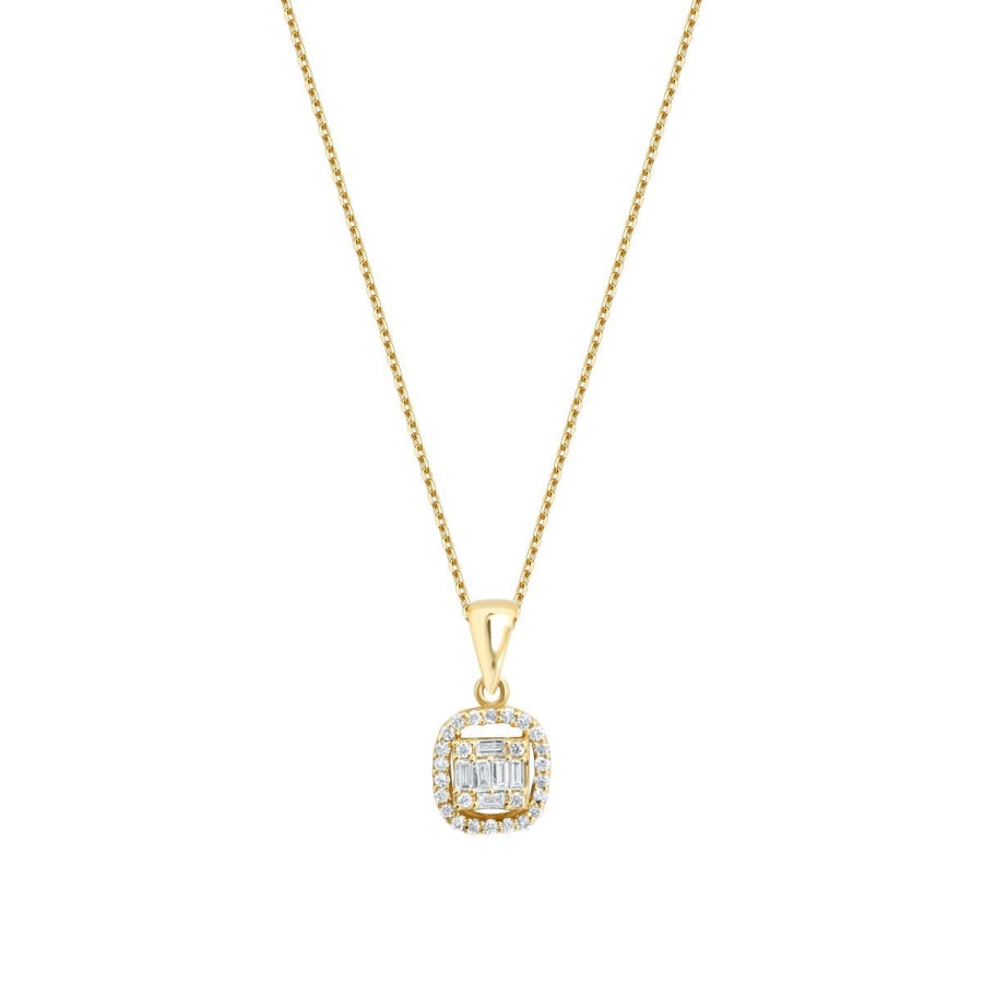 0,16 ct. Diamant Baguette Stein Halskette