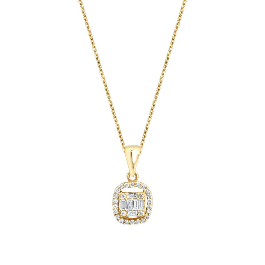 0,16 ct. Diamant Baguette Stein Halskette