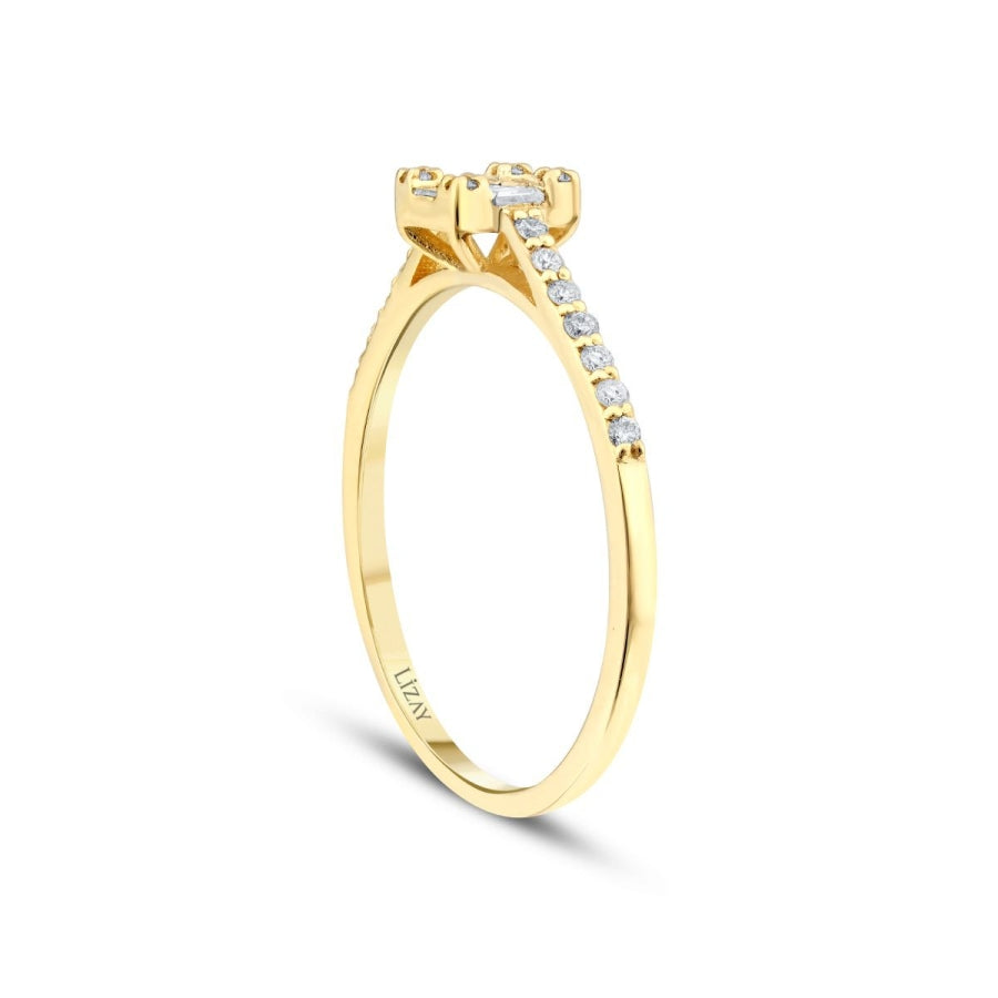 0,21 ct. Diamant Baguette Ring