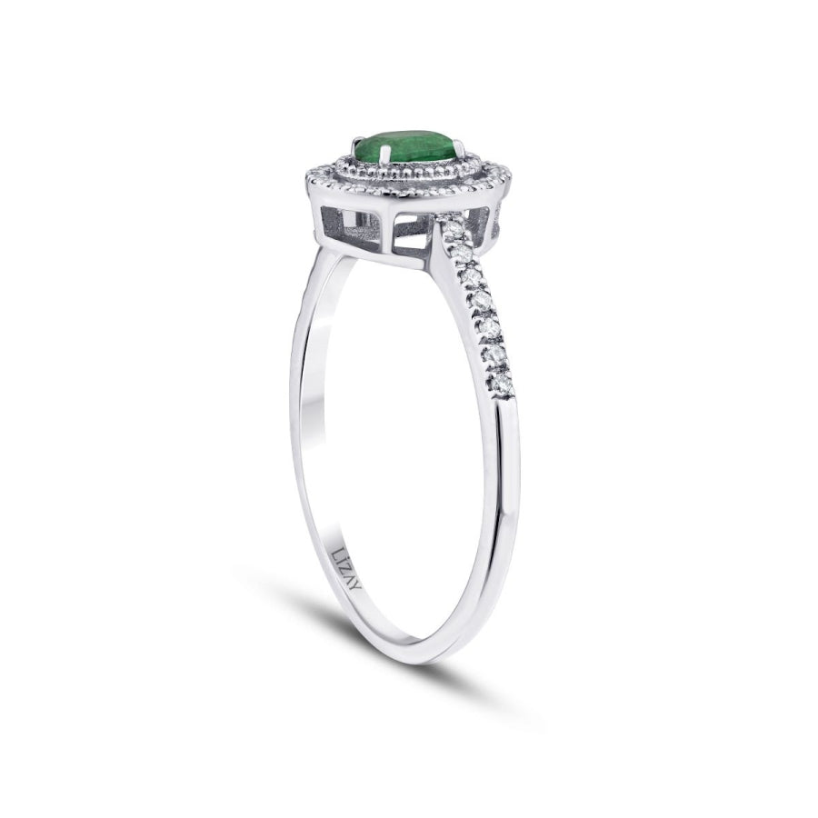 0,31 ct. Diamant Smaragd Ring
