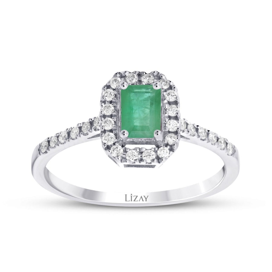 0.61 ct. Diamant Smaragd Ring