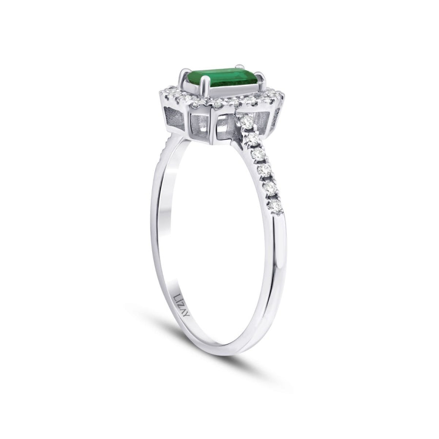 0.61 ct. Diamant Smaragd Ring
