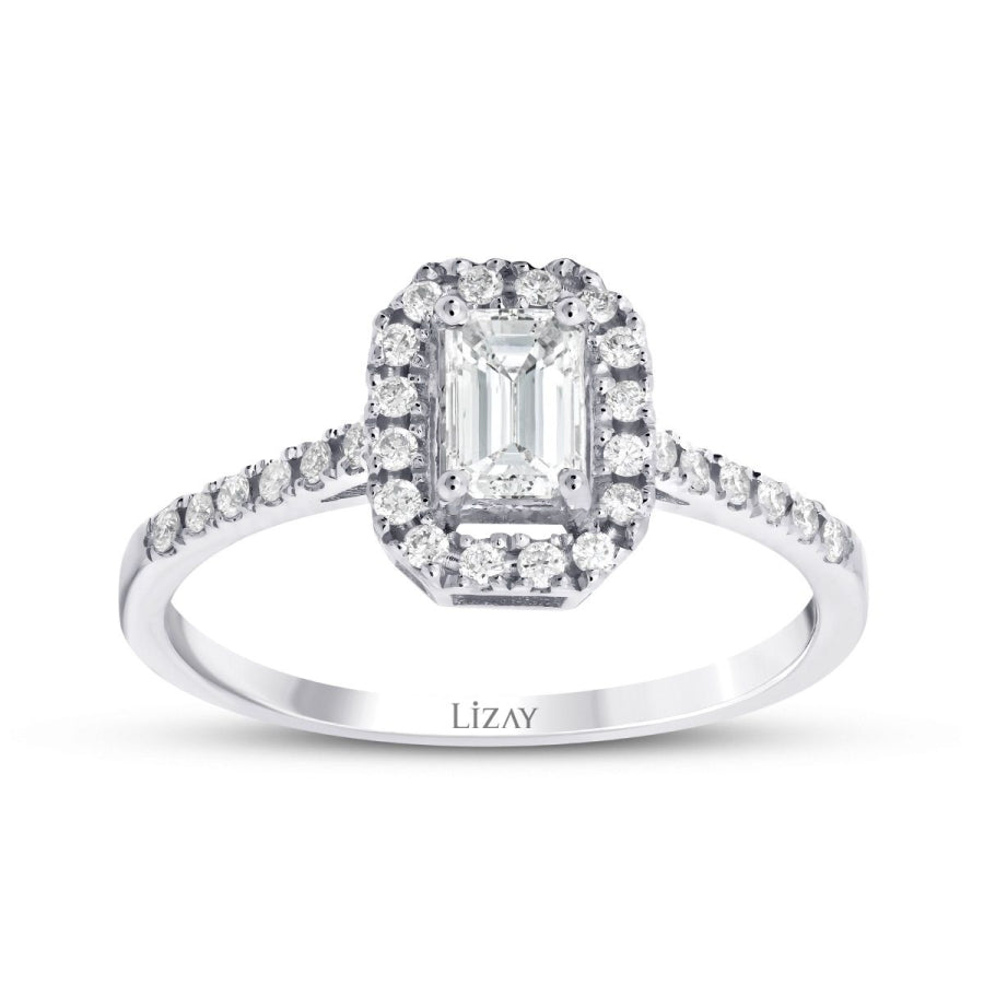 0.69 ct. Diamant Smaragd Ring