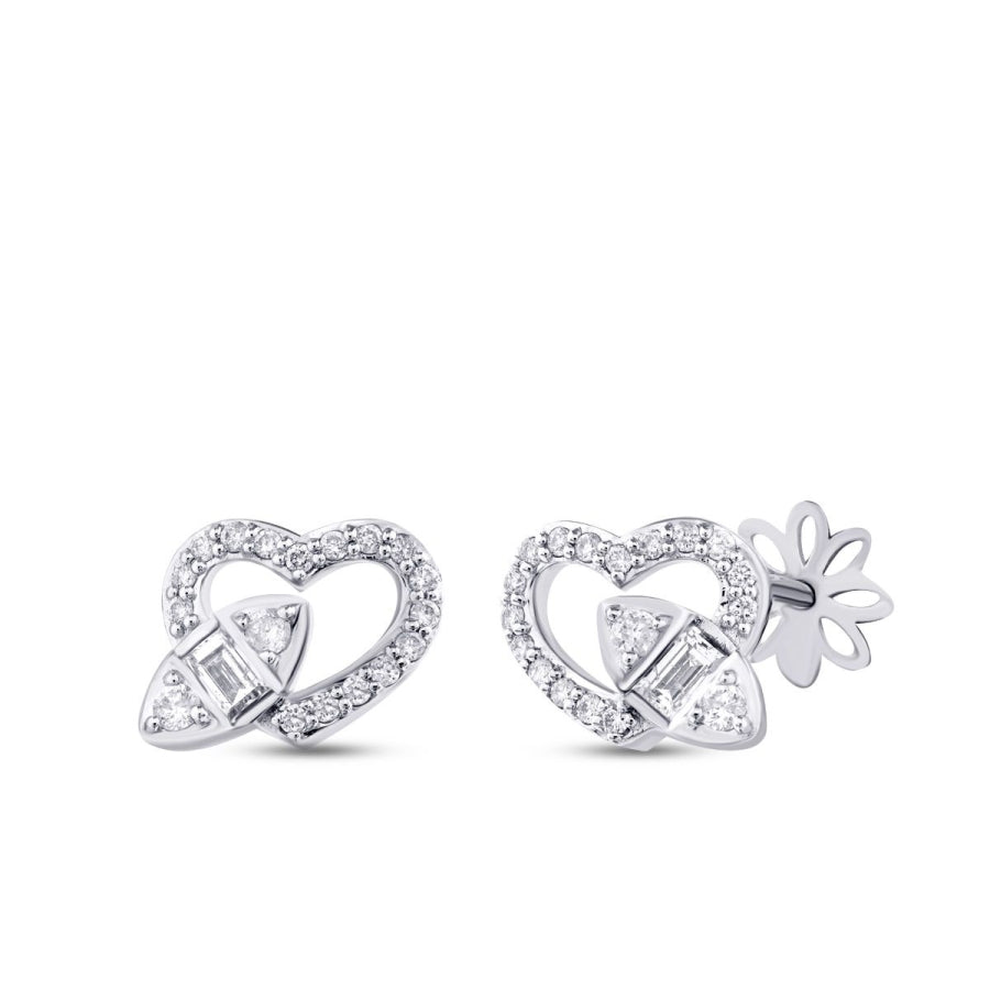 0.37 ct. Diamant Baguette Herz Ohrringe