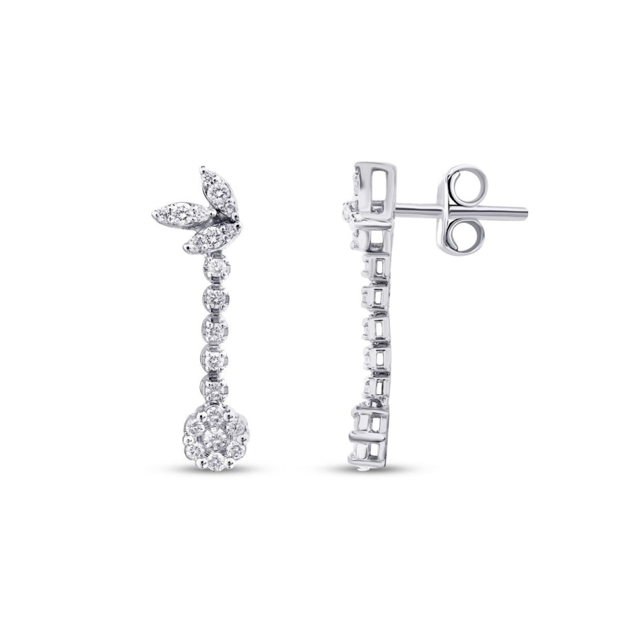 0,52 ct. Diamant Blumen Ohrringe