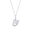 0,22 ct. Diamant Baguette Herz Halskette