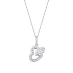 0,22 ct. Diamant Baguette Herz Halskette