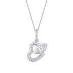 0,22 ct. Diamant Baguette Herz Halskette