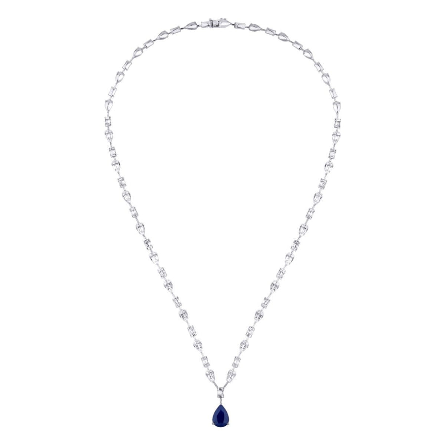 7.68 ct. Diamant Baguette Saphir Halskette