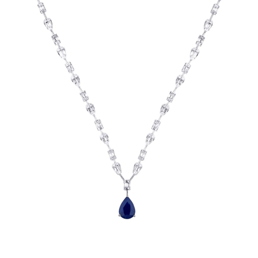 7.68 ct. Diamant Baguette Saphir Halskette