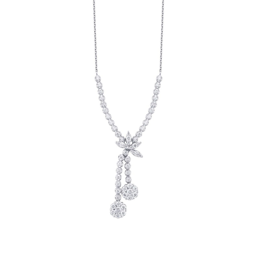 0.87 ct. Diamant Blumen Halskette