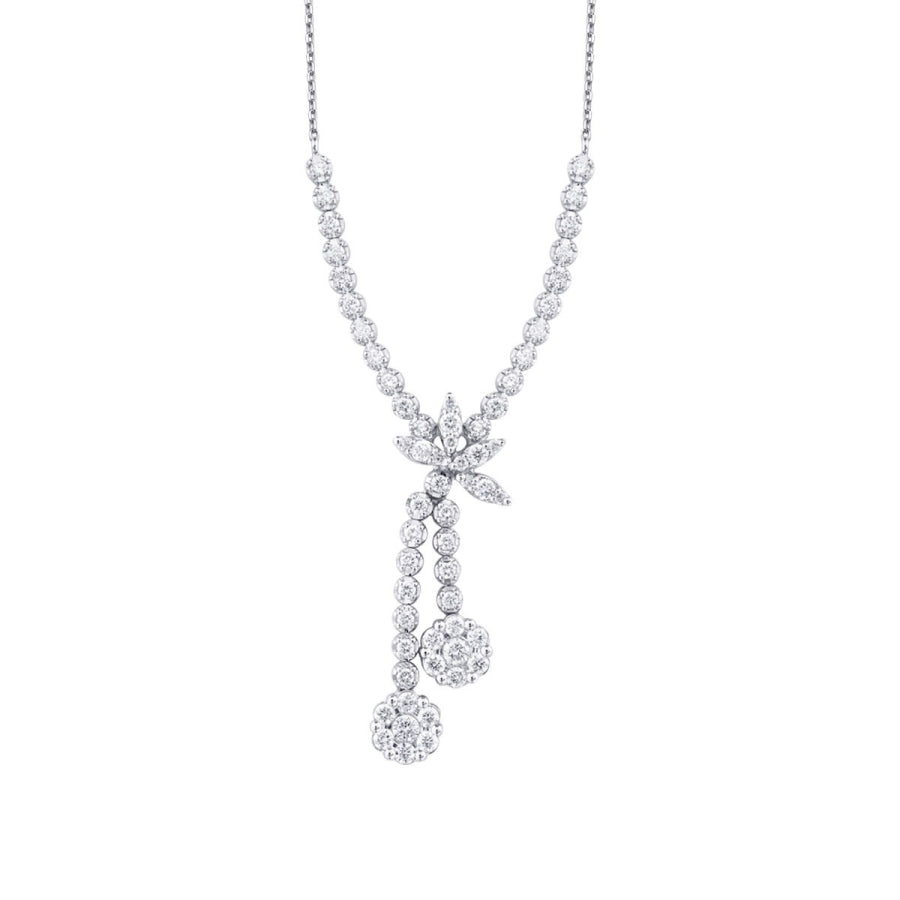 0.87 ct. Diamant Blumen Halskette