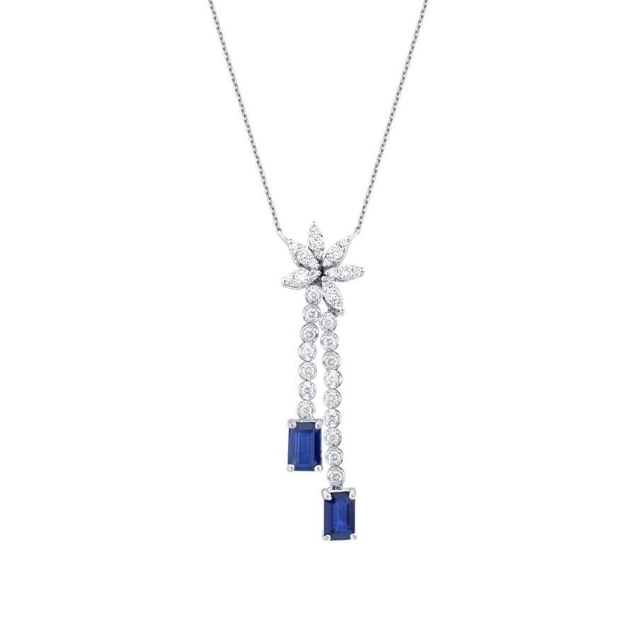 1.45 ct. Diamant Saphir Halskette