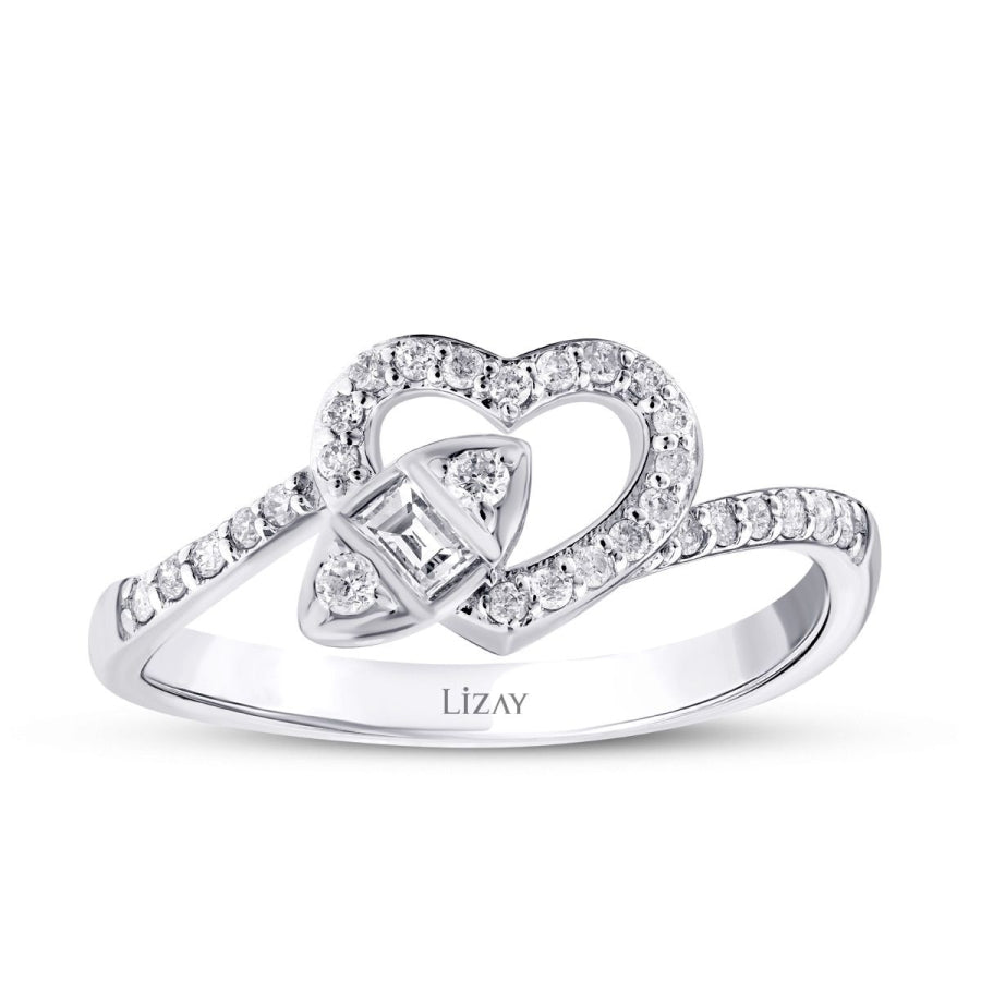 0,26 ct. Diamant Baguette Herz Ring