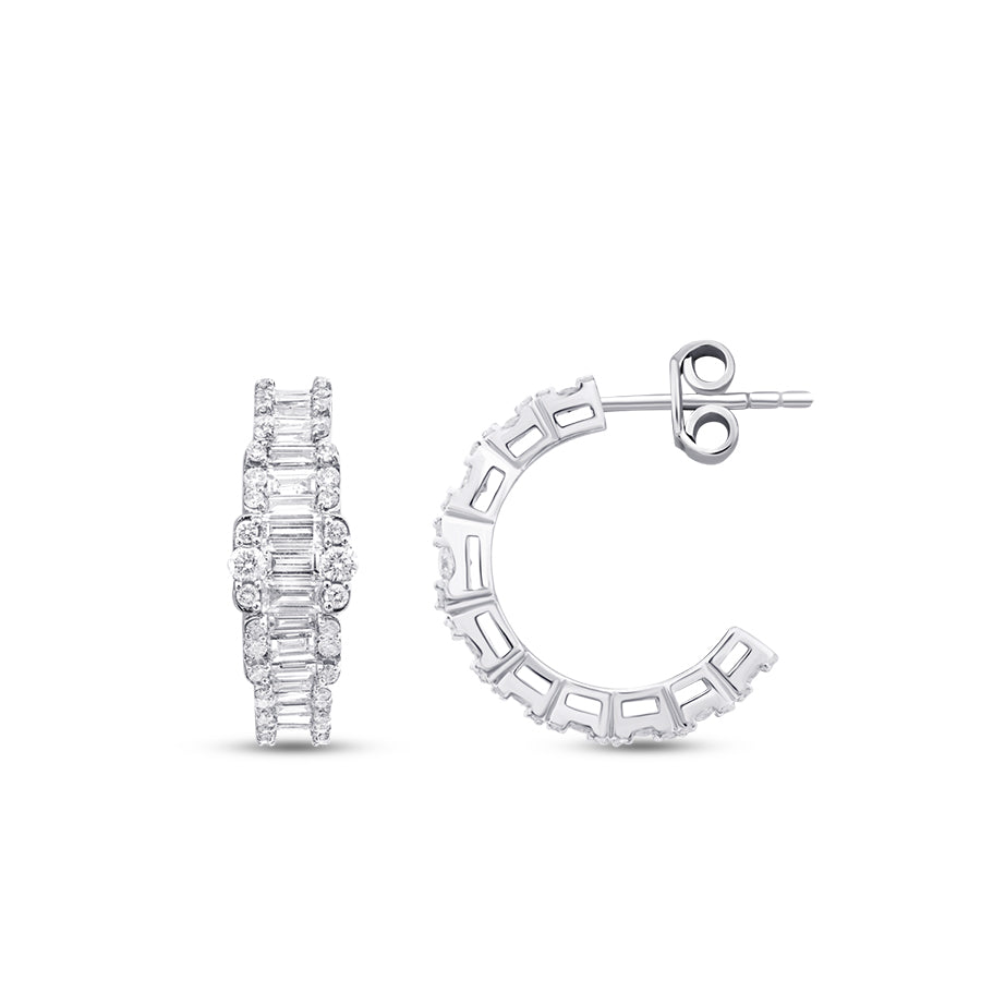 1,82 ct. Diamant Baguette Creolen Ohrringe