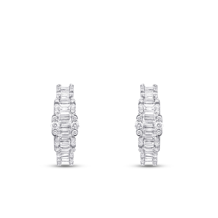 1,82 ct. Diamant Baguette Creolen Ohrringe