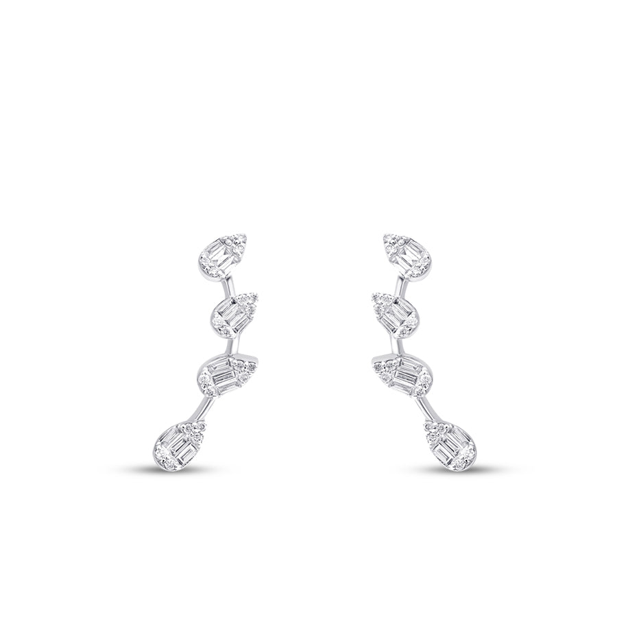 0.33 ct. Diamant Tropfen Baguette Ohrringe