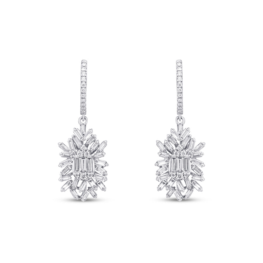 1.36 ct. Diamant Baguette Ohrringe