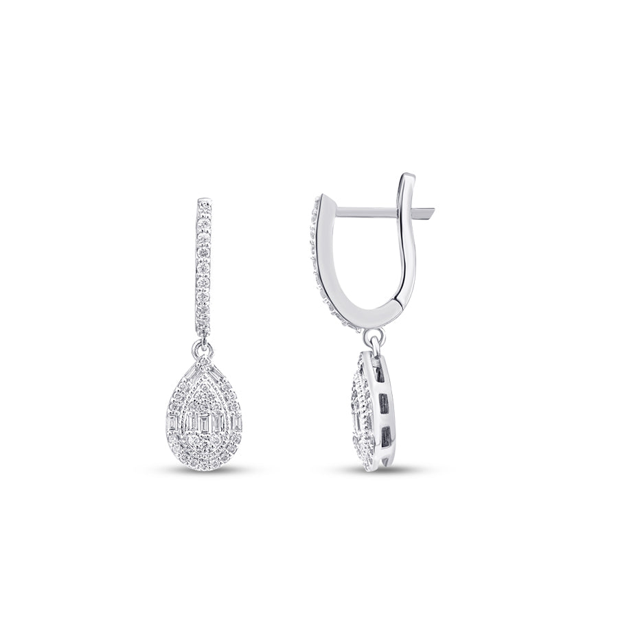0.47 ct. Diamant Tropfen Baguette Ohrringe