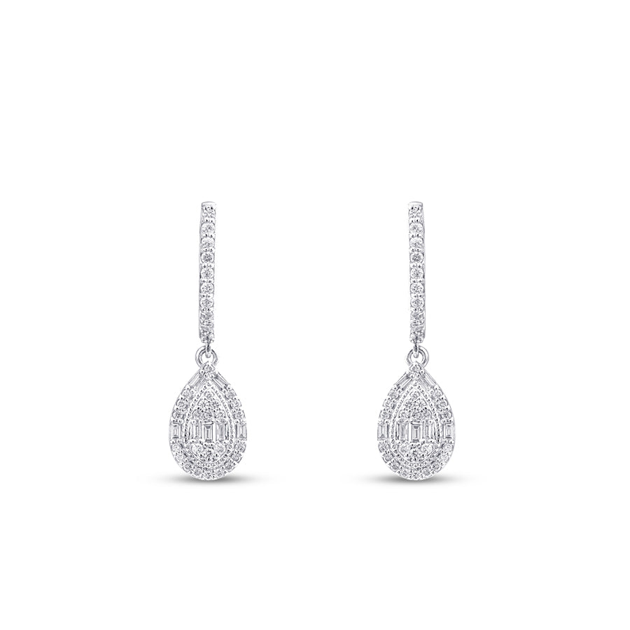 0,47 ct. Diamant Tropfen Baguette Ohrringe