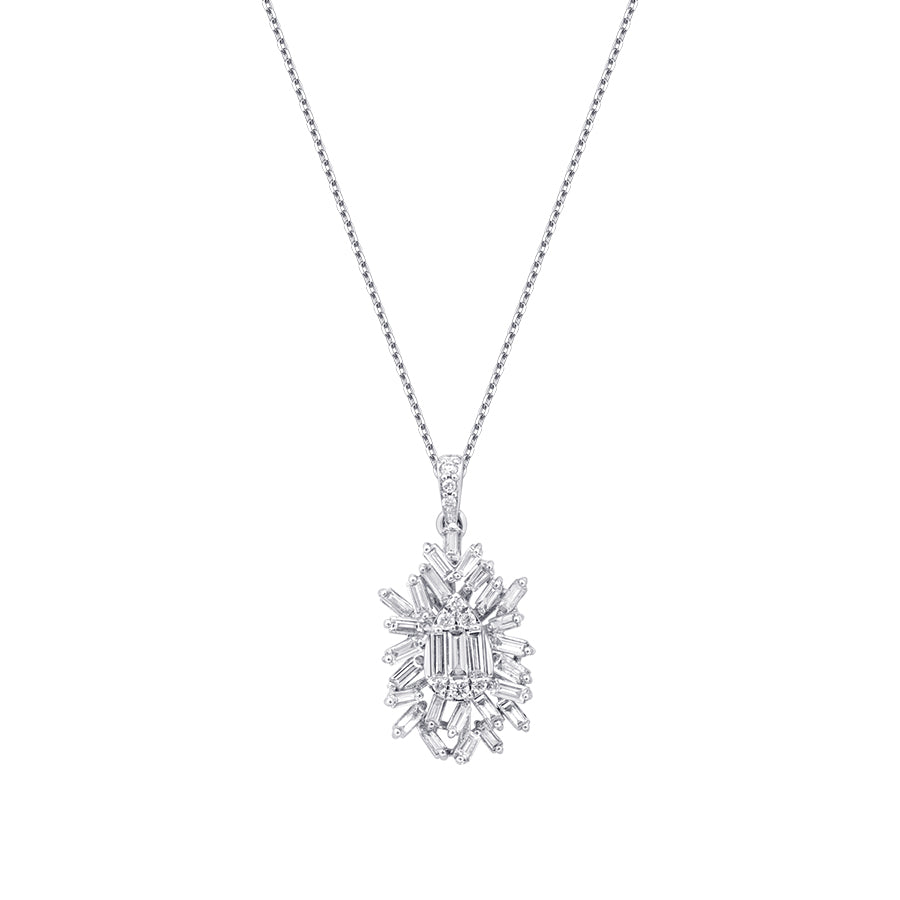 0.68 ct. Diamant Baguette Halskette