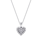 0,10 ct. Diamant Baguette Herz Halskette
