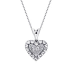 0,10 ct. Diamant Baguette Herz Halskette