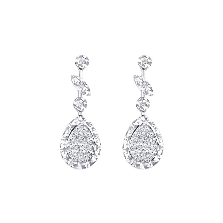 0,10 ct. Diamant Tropfen Ohrringe