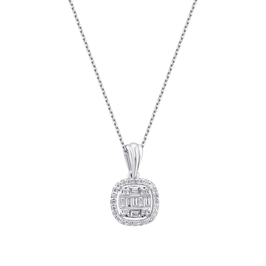 0,19 ct. Diamant Baguette Halskette