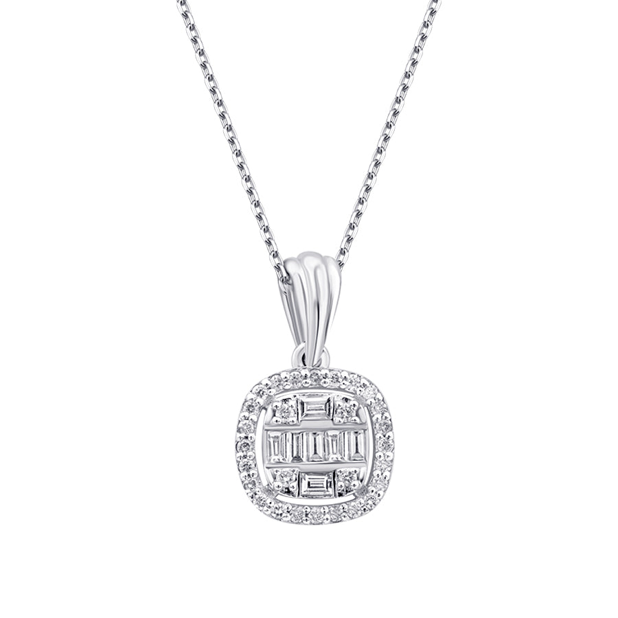 0,19 ct. Diamant Baguette Halskette