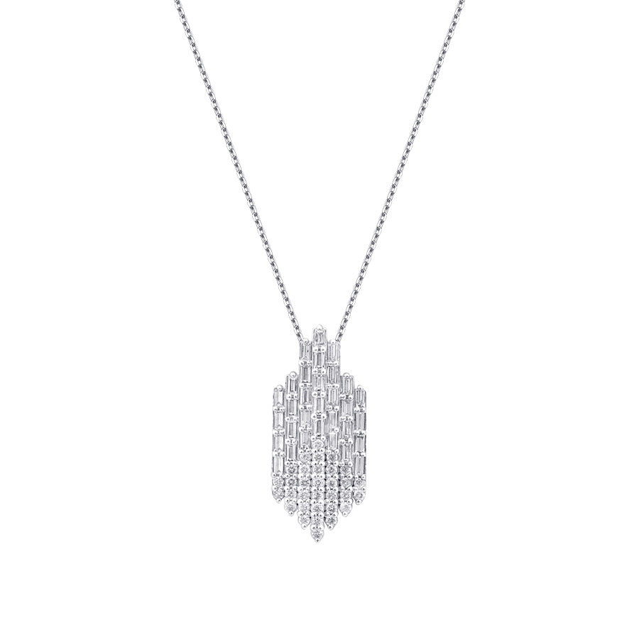 0,61 ct. Diamant Baguette Halskette