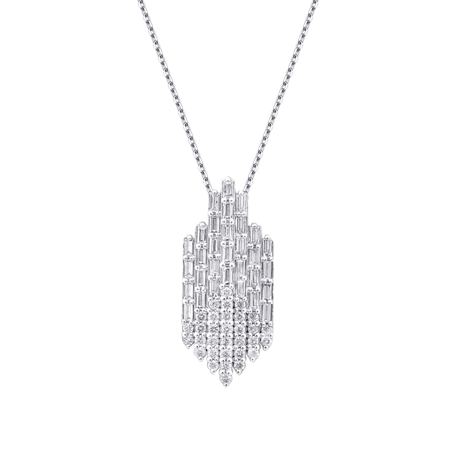 0,61 ct. Diamant Baguette Halskette