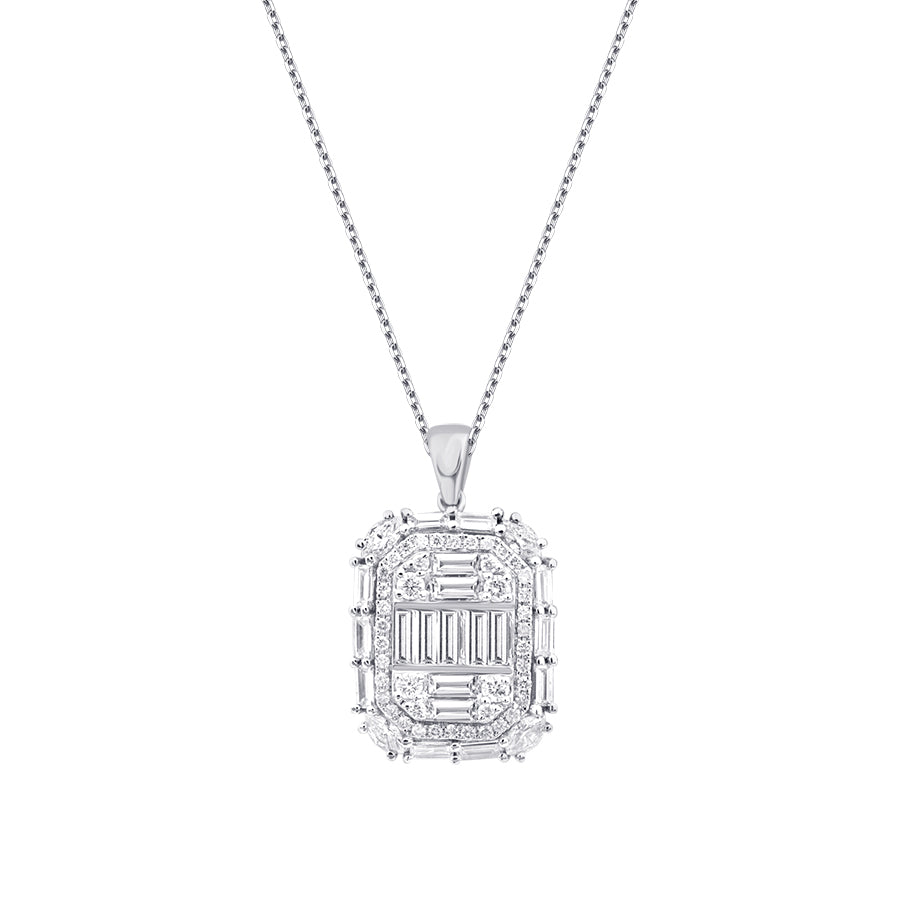 1.43 ct. Diamant Baguette Halskette