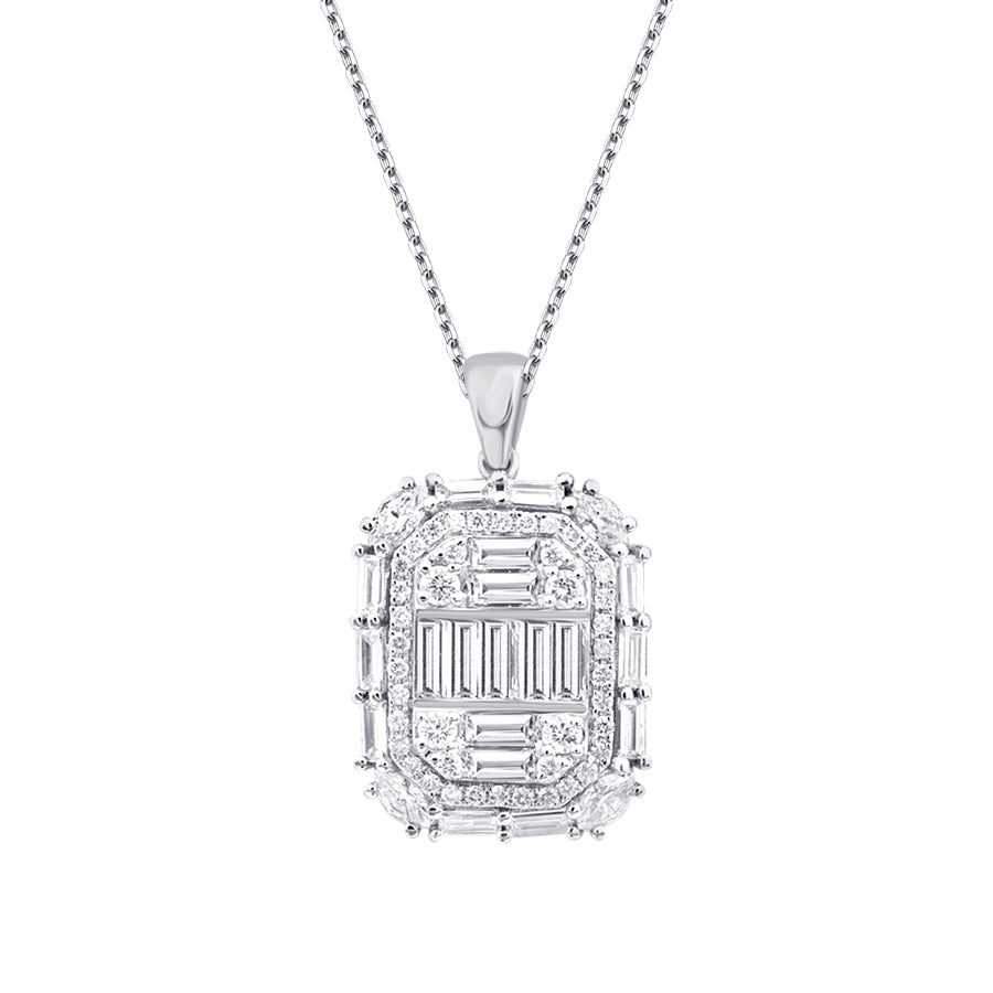 1.43 ct. Diamant Baguette Halskette