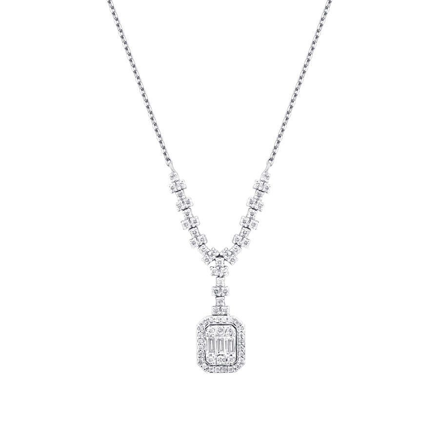 0.48 ct. Diamant Baguette Halskette