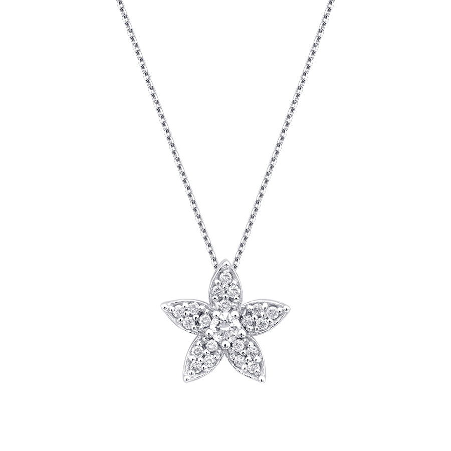 0,16 ct. Diamant Blumen Halskette