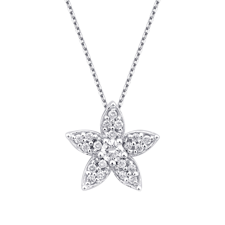 0,16 ct. Diamant Blumen Halskette