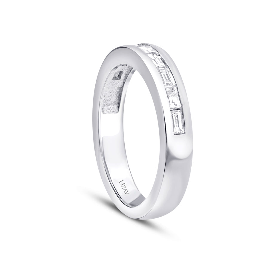 0,56 ct. Diamant Baguette Halb-Memoire-Ring
