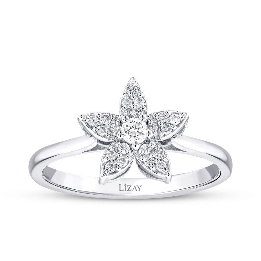 0,16 ct. Diamant Blumen Ring