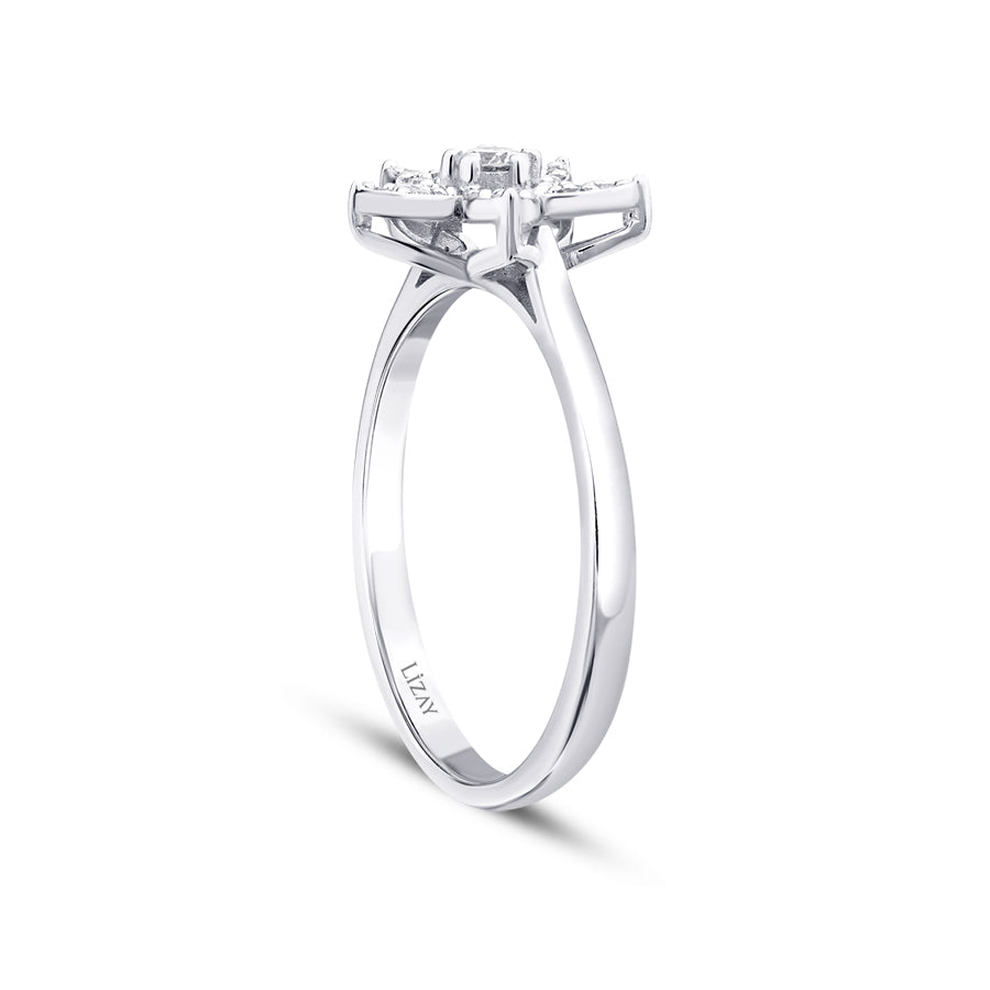 0,16 ct. Diamant Blumen Ring