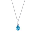 0,82 ct. Diamant Blauer Topas Halskette