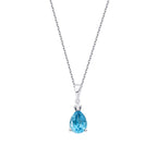 0,82 ct. Diamant Blauer Topas Halskette
