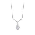 0.20 ct. Diamant Tropfen Baguette Halskette
