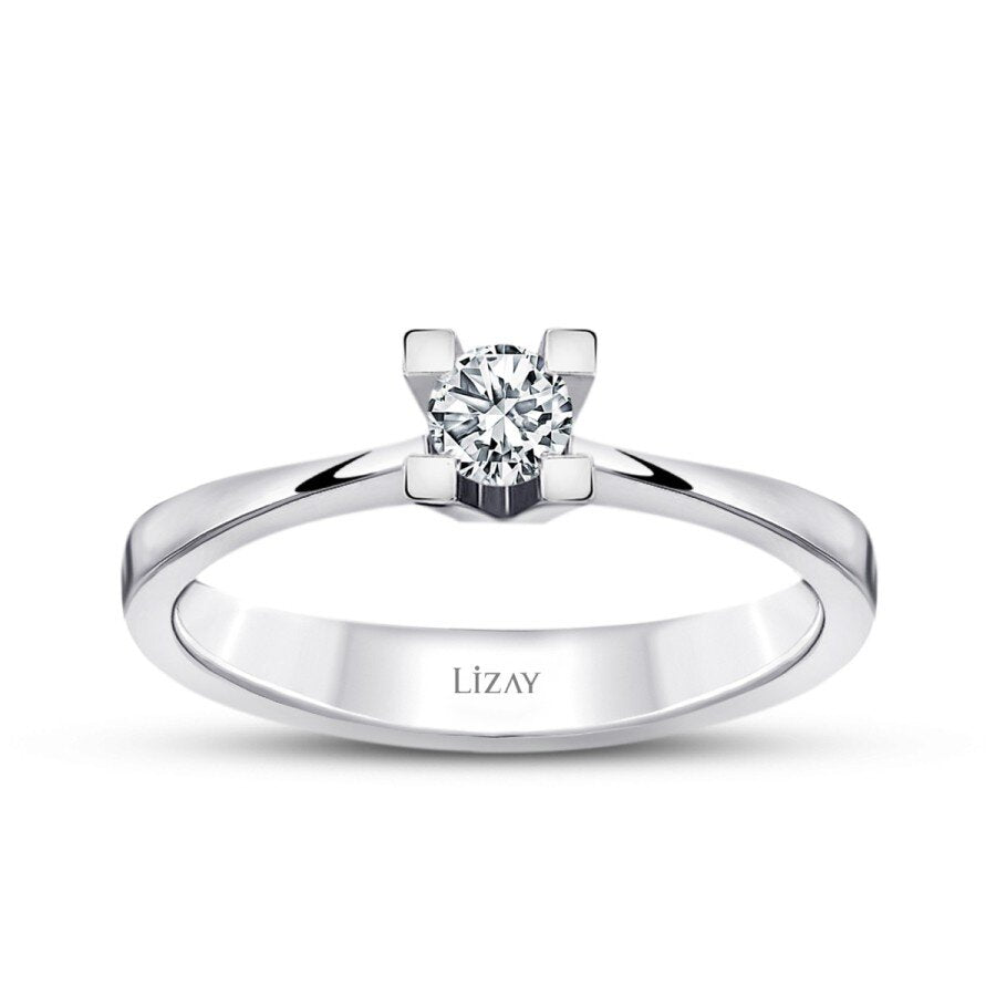0.10 ct. Diamant Rund Solitär Verlobungsring